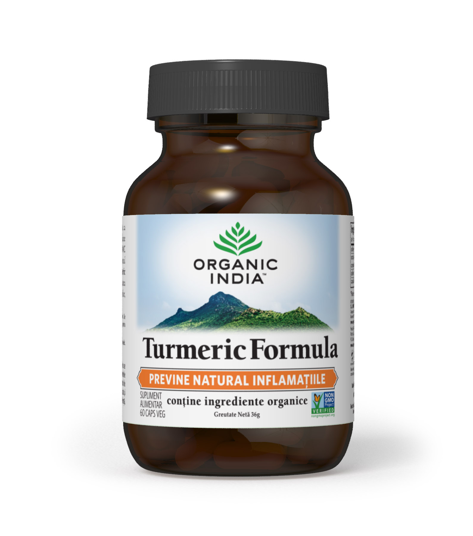 Turmeric formula (antiinflamator natural) (fara gluten) Organic India – 60 cps